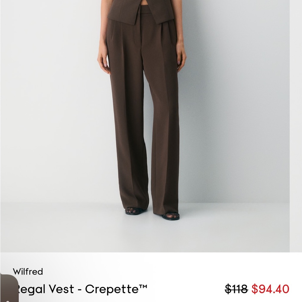 Aritzia Sleeveless Button Front Vest in Dark Brown - Picture 3 of 3